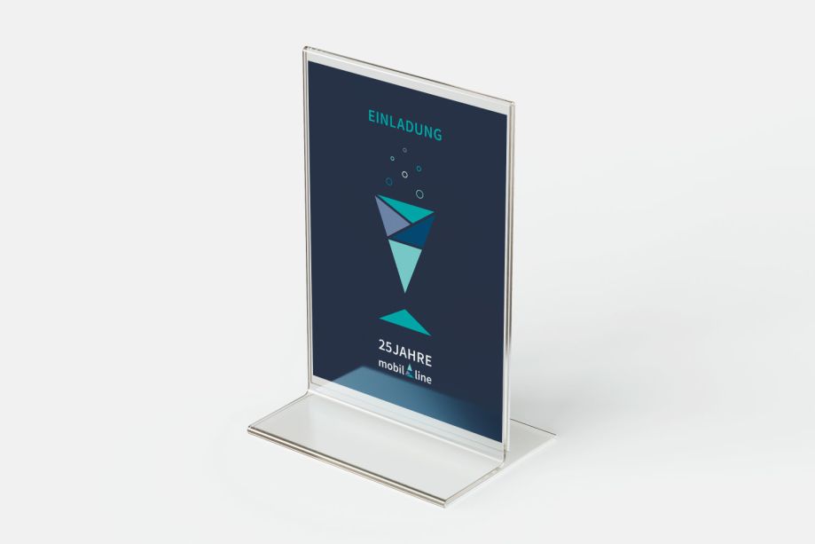 Werbe-Aufsteller der Firma "mobil line" - Konzeption und Layout als Teil des Kommunikationsdesigns, Ulrike Schwier.